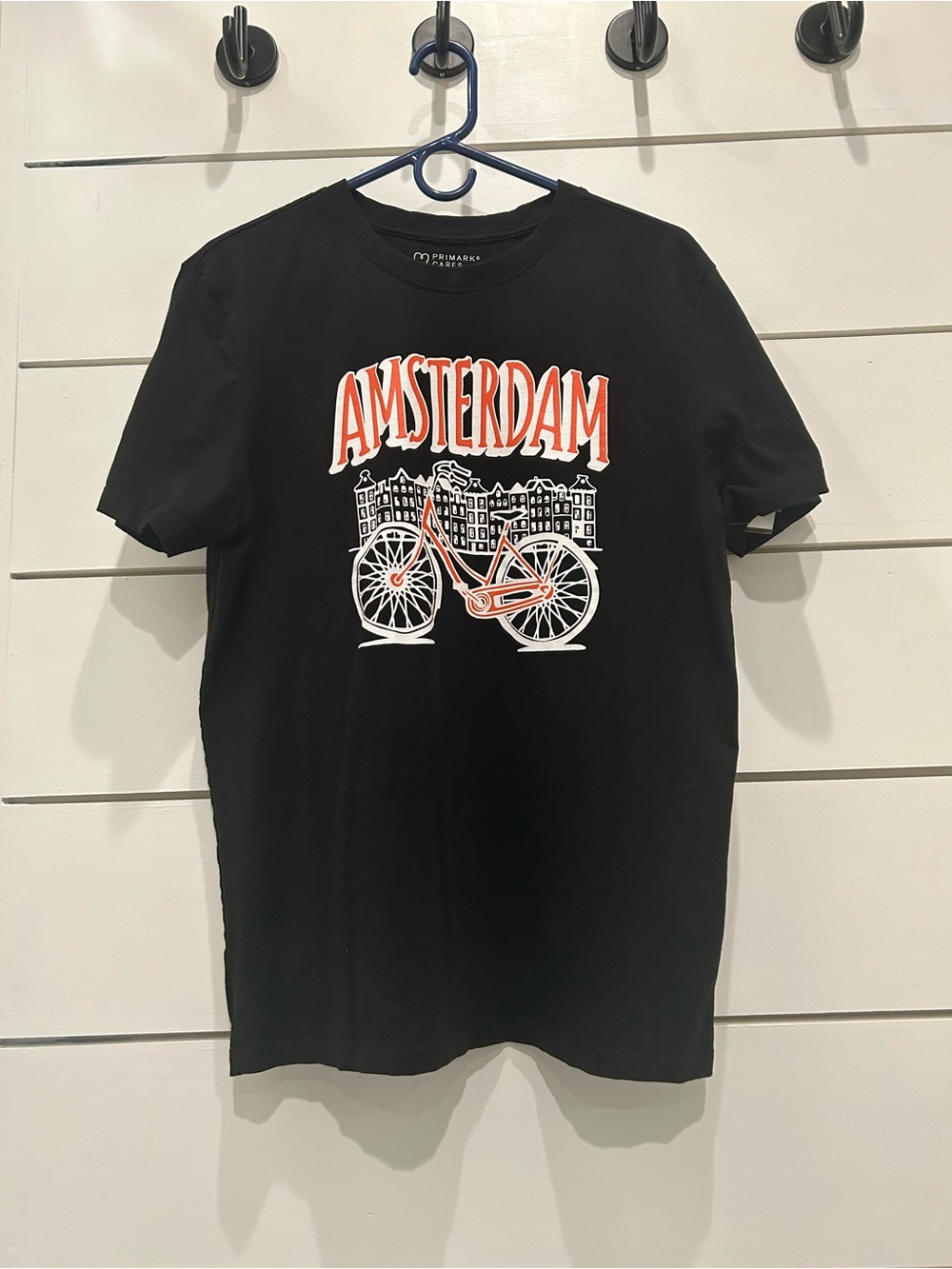 Amsterdam Black Graphic Tshirt - Bold Iconic Bicycle on Front